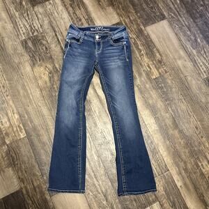 Y2K Wallflower Low Rise Bootcut Embroidered Pockets Jeans Western Stretch Flap 7